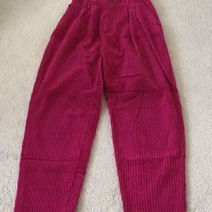 Moms corduroys in fushia colour